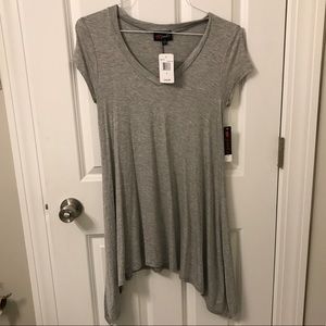 NWT size small v neck soft grey tunic or tshirt